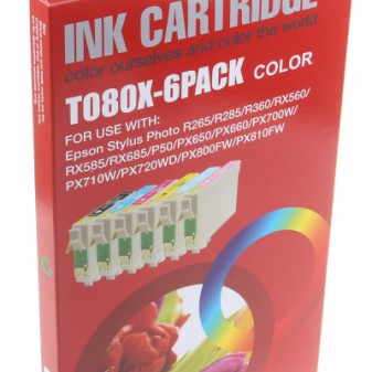 Set of 6 Compatible Epson Hummingbird (T0807) Inkjet Cartridges