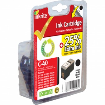 Remanufactured Canon PG40 (0615B001) Black Inkjet Cartridge