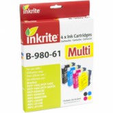Set of 4 Compatible Brother LC61/LC980/LC65/LC1100 Black Cyan Yellow & Magenta Inkjet Cartridges